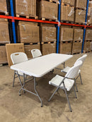 Mesa Plegable + 4 Sillas Plegables