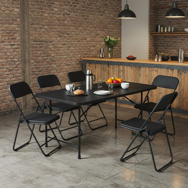 Mesa Plegable + 4 Sillas Plegables